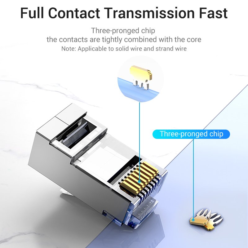 Vention NETWORK Connectors CAT6A FTP Modular Plug IDFR0-50 (50-Pack)