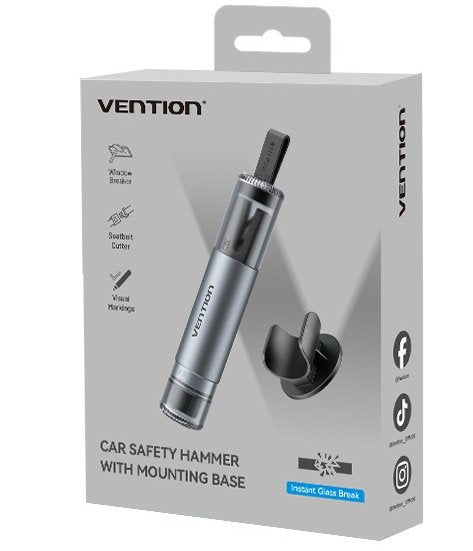 Vention Safety 2-in-1 Car Emergency Tool Glass Breaker + Seatbelt Cutter KRUH0