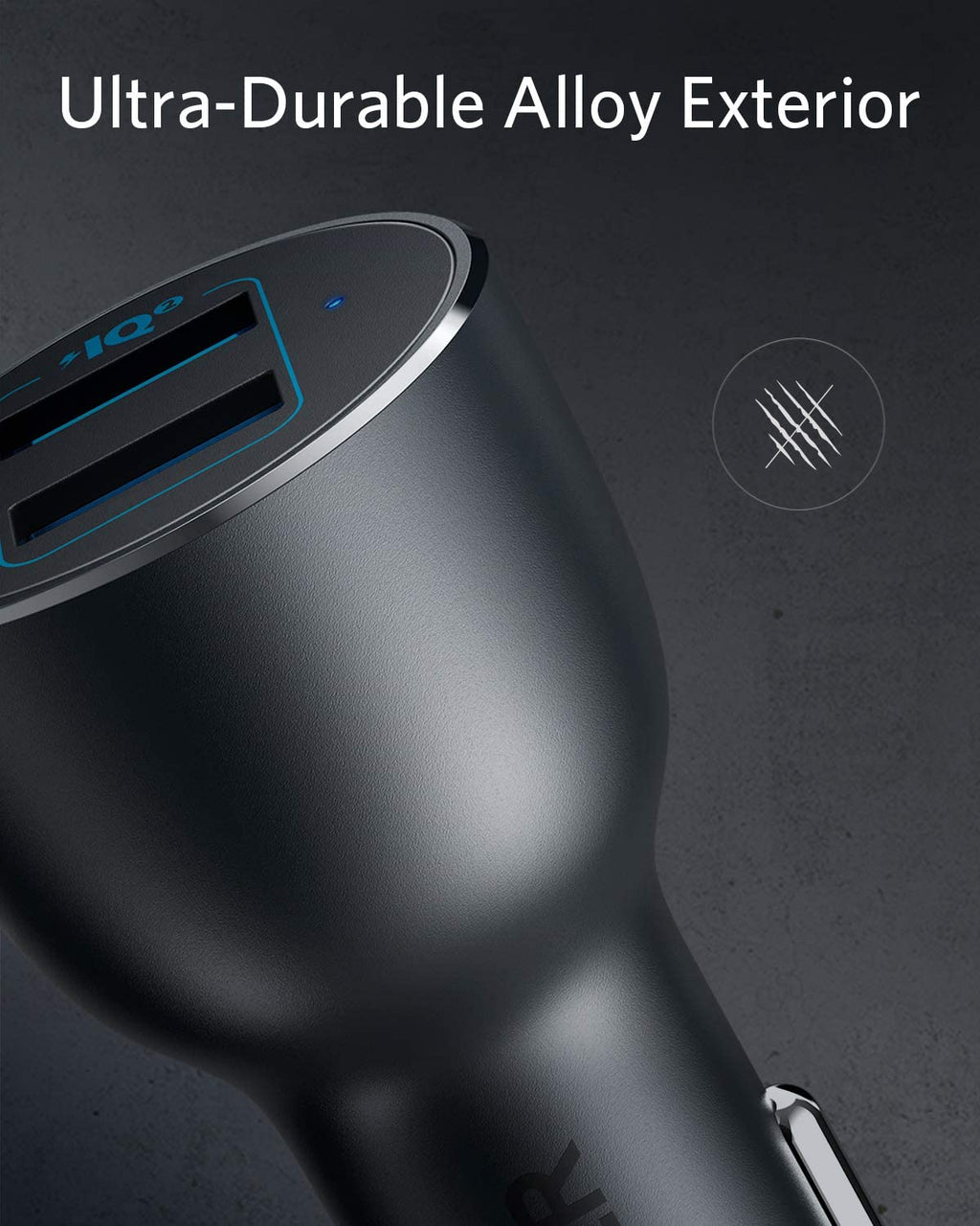 Anker PowerDrive III 2 Port 36W Alloy Car Charger Black