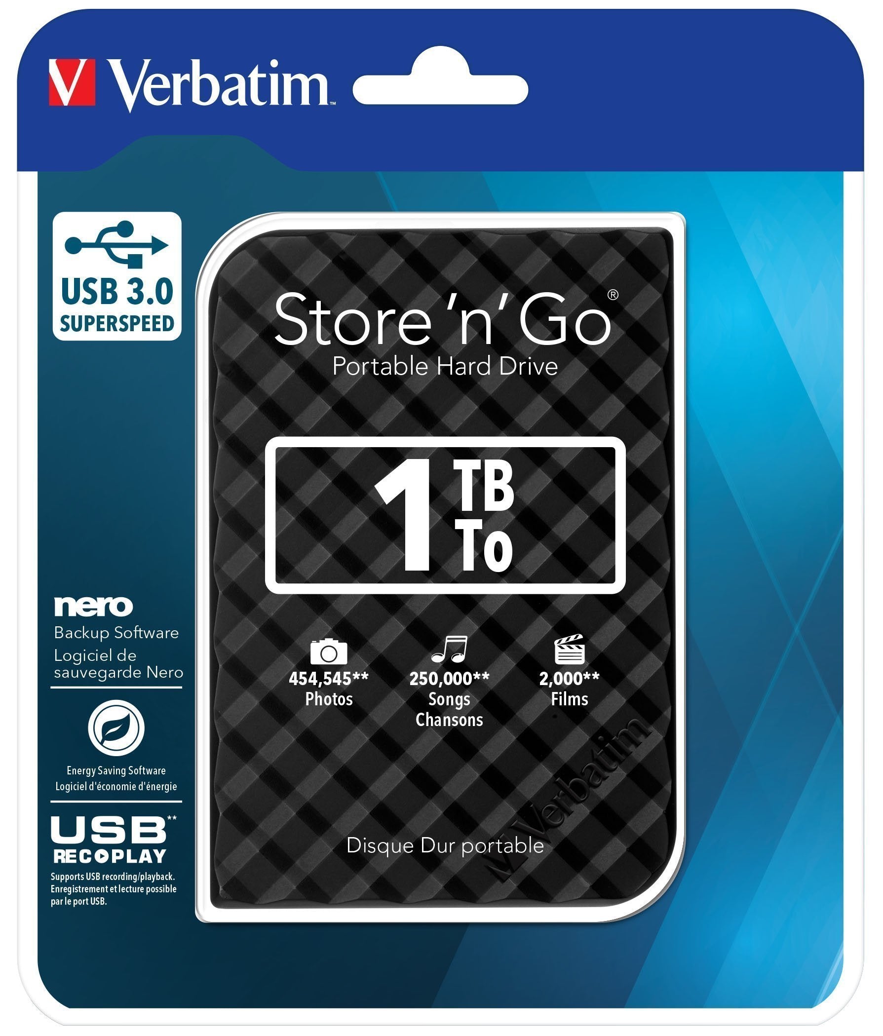 Verbatim HDD External STORE’N’GO 2.5” USB3.0 Slim 1TB Black