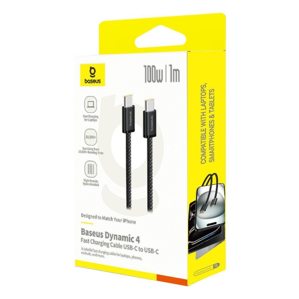 Baseus Cable USB-C to USB-C Dynamic 4 Series Braided 100W 1.0m Black