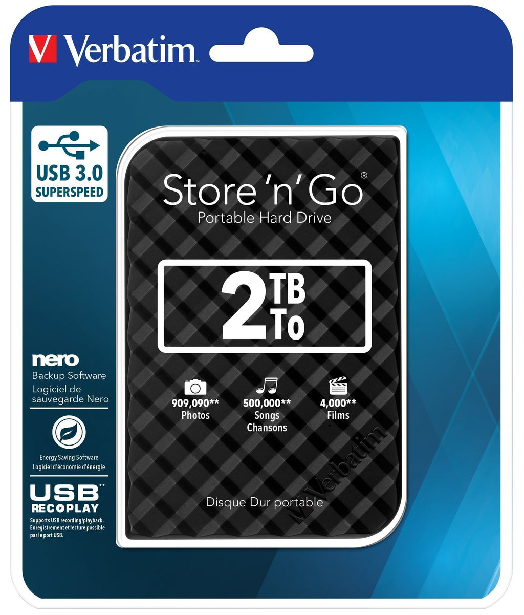 Verbatim HDD External STORE’N’GO 2.5” USB3.0 Slim 2TB Black