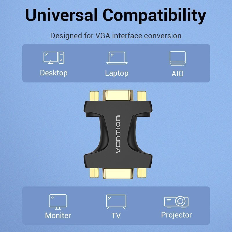 Vention VGA Coupler Female to Female (Connect 2 VGA Cables) DDGB0