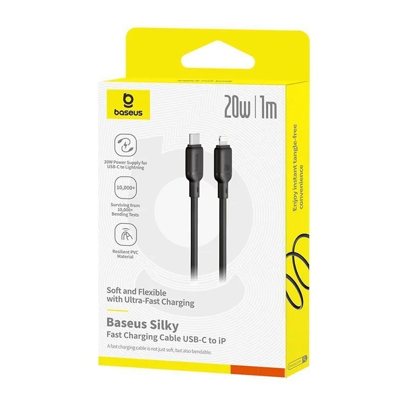 Baseus Cable Lightning to USB-C Silky Series 2.0m Black