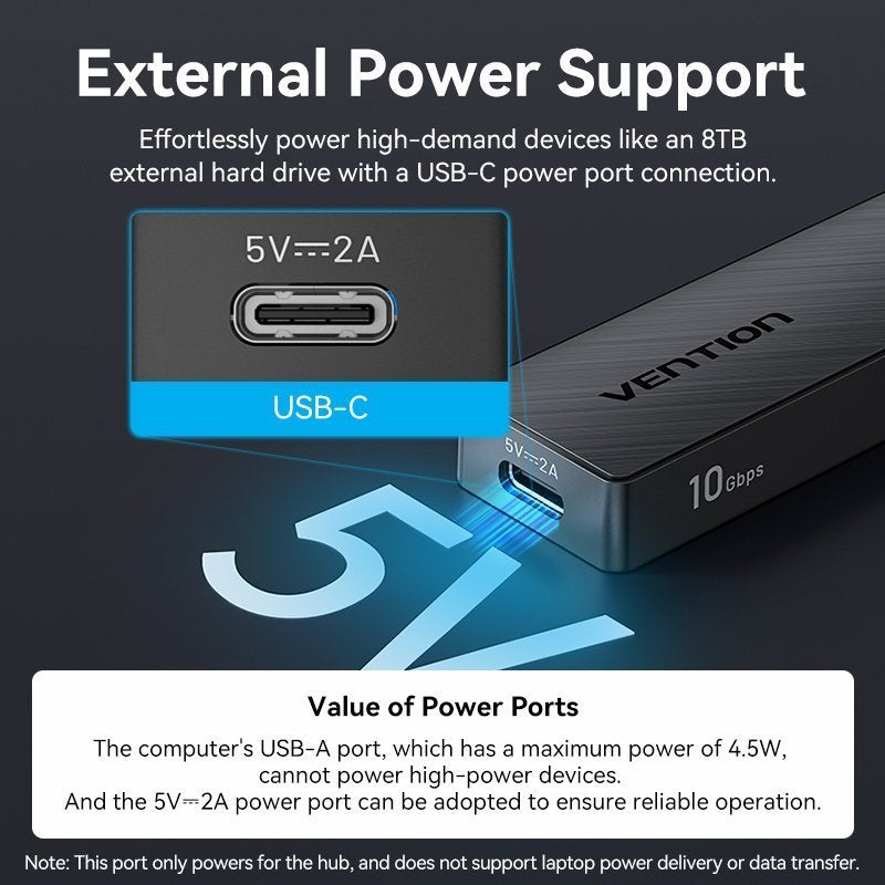 Vention IT HUB USB-A 2xA 2xC 3.2 Gen2 + USBC Power Port CHSBB