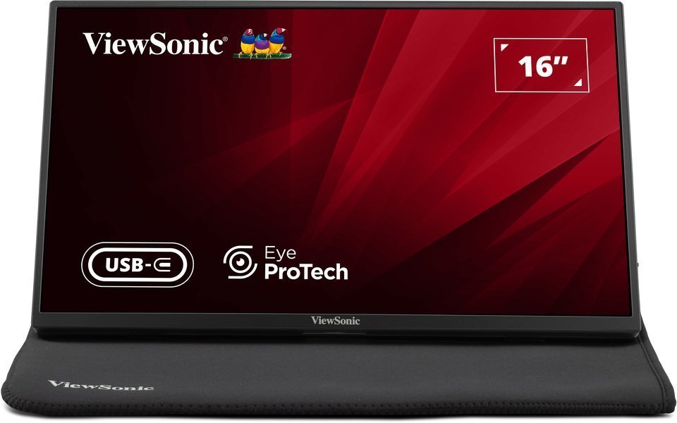 Viewsonic Monitor Portable 16″ Full-HD with USB-C/HDMI, PD, Foldable Stand & Protective Sleeve VA1650