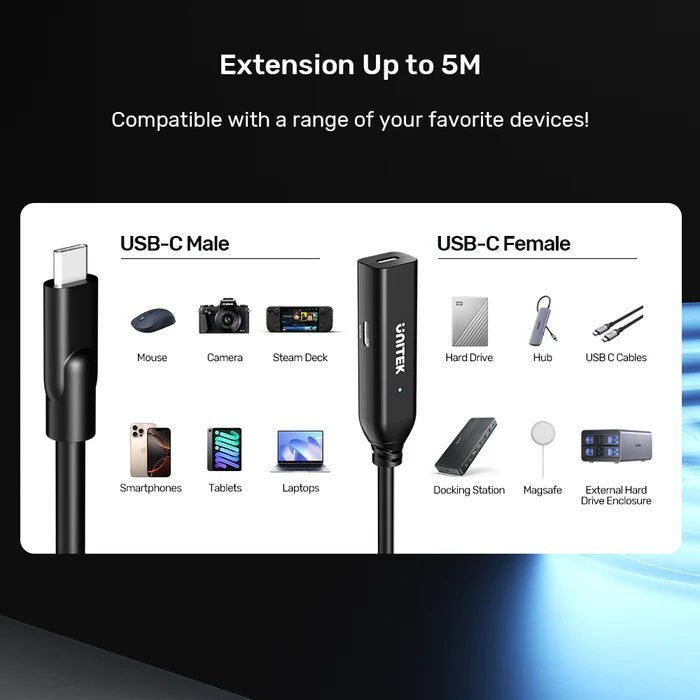 Unitek USB-C Active Extension 10Gbps 5.0m U1335ABK
