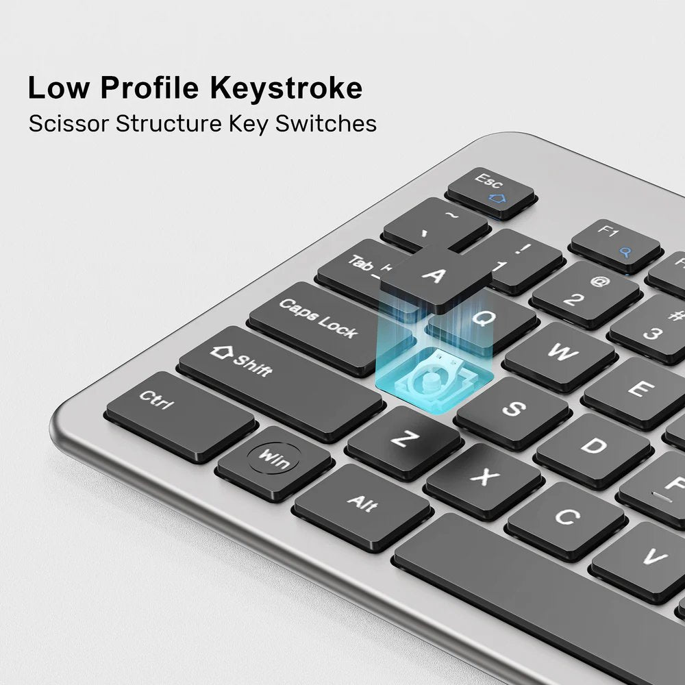 Unitek Keyboard Wired 104K USB-A English SlimTap T052 Space Grey