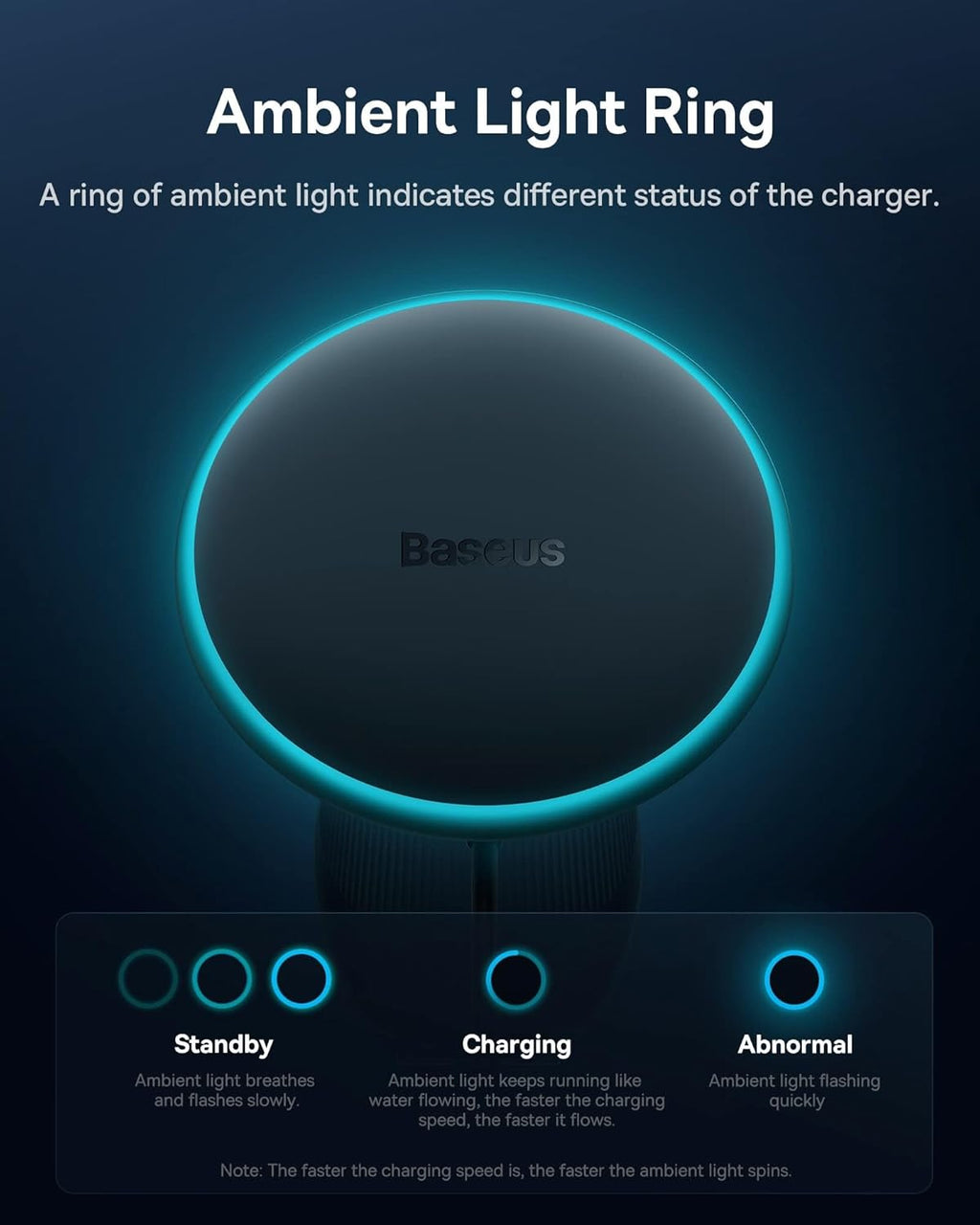 Baseus Car Charger Wireless AirVent Magnetic 15W+25W USB-C CW01