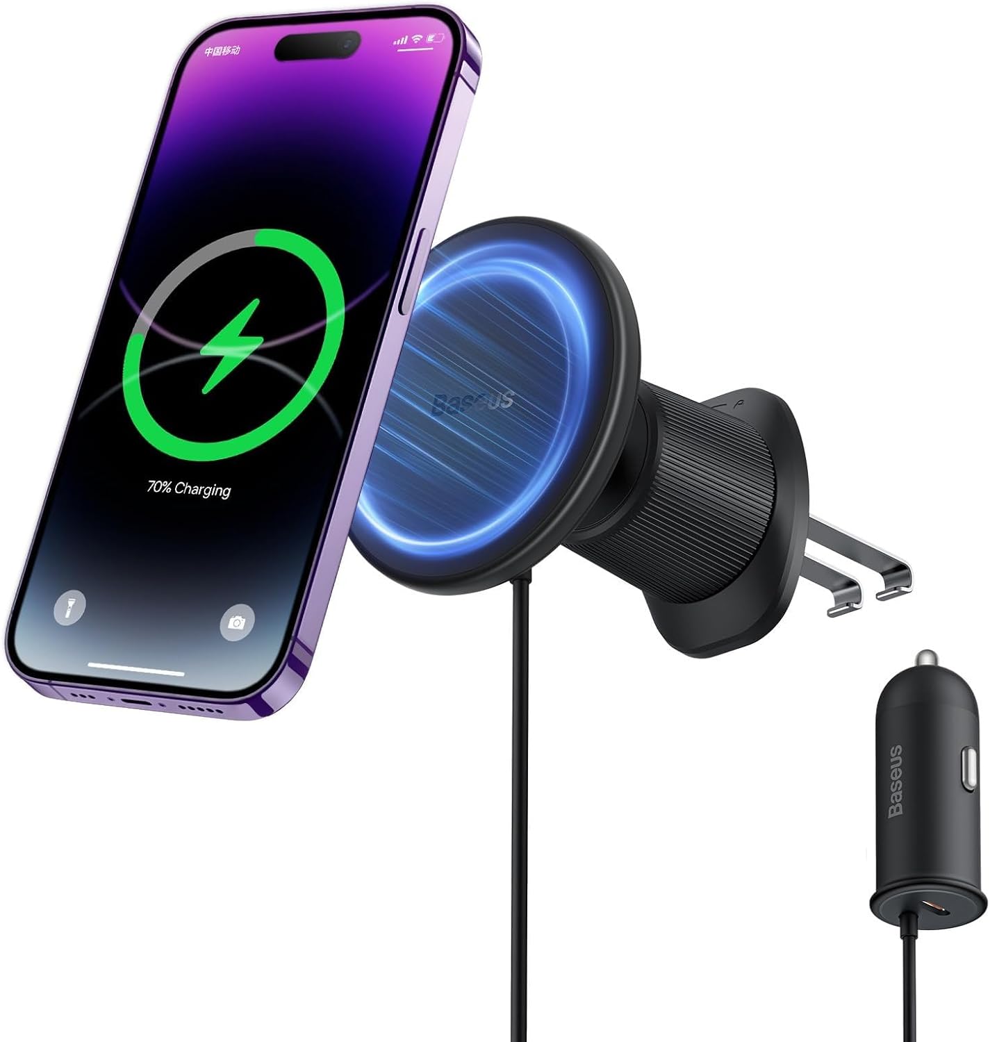 Baseus Car Charger Wireless AirVent Magnetic 15W+25W USB-C CW01
