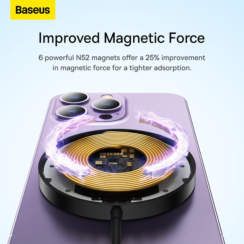 Baseus Charger Desktop Wireless 15W Magnetic Simple Mini3 Black