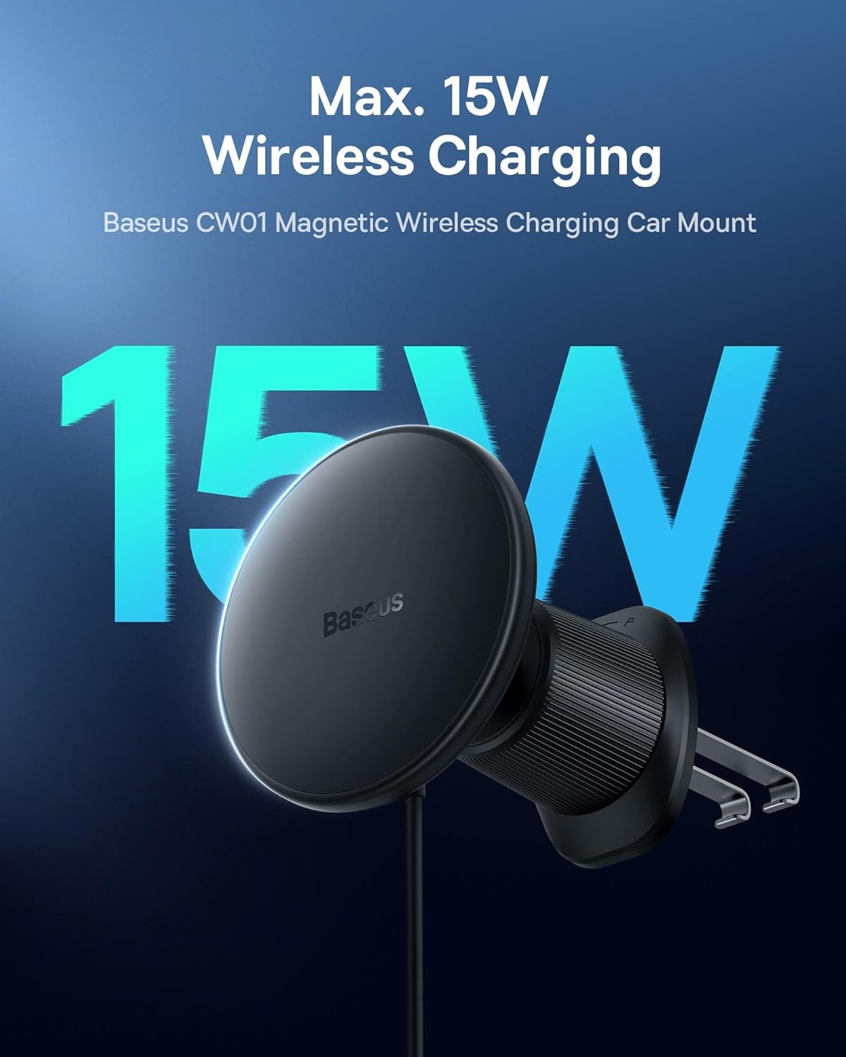 Baseus Car Charger Wireless AirVent Magnetic 15W+25W USB-C CW01