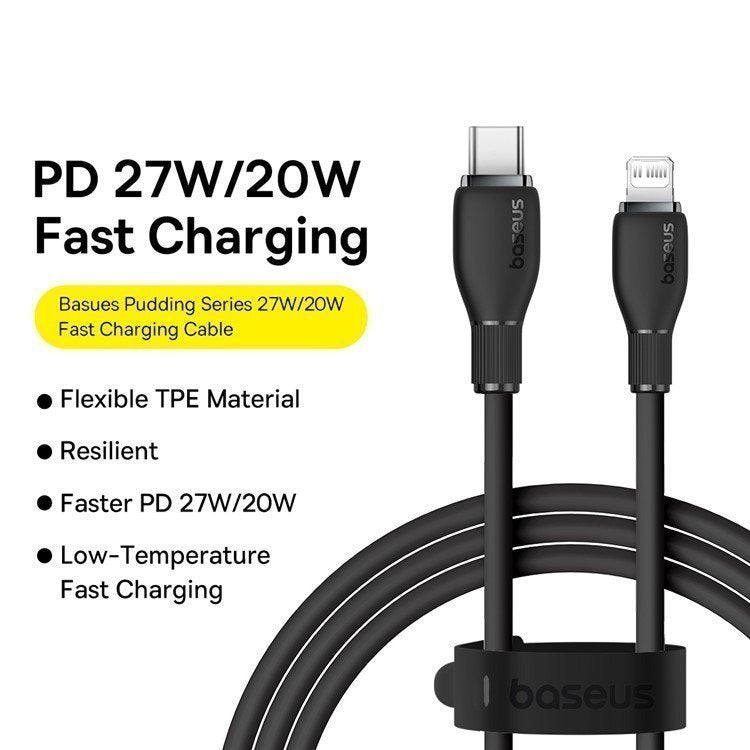 Baseus Cable Lightning to USB-C Pudding Series  20W 1.2m  Black