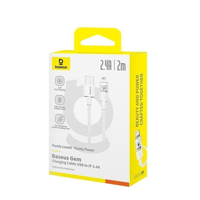 Baseus Cable Lightning to USB-A Gem Series 2m Moon White
