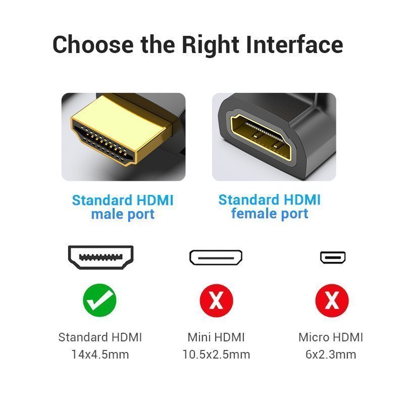 Vention HDMI Adaptor Male to Female 90 Degree RA AIOB0