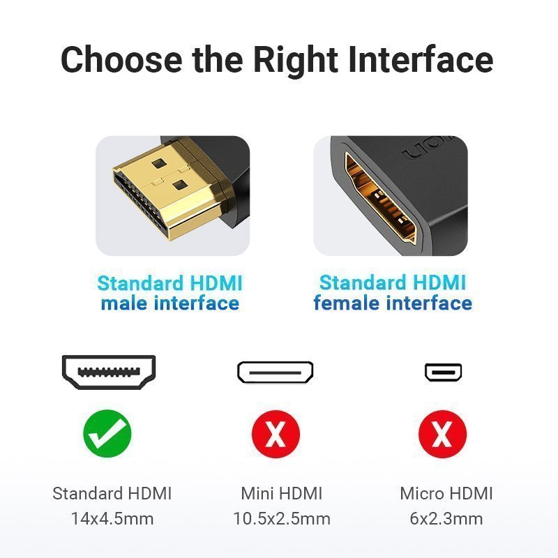 Vention HDMI Adaptor Male to Female 270 Degree Vertical Flat AIQB0