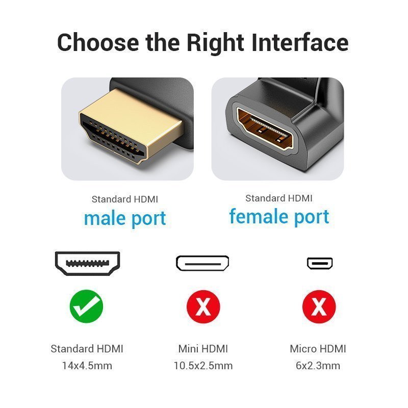 Vention HDMI Adaptor Male to Female 270 Degree RA AINB0