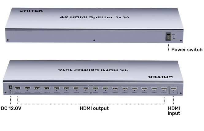 Unitek HDMI Splitter 1×16 4K30Hz V1137A