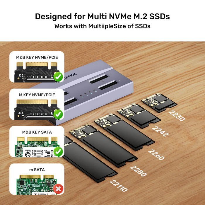 Unitek HDK USB4 4-Bay M.2 SSD Docking Station Offline Clone S1243B