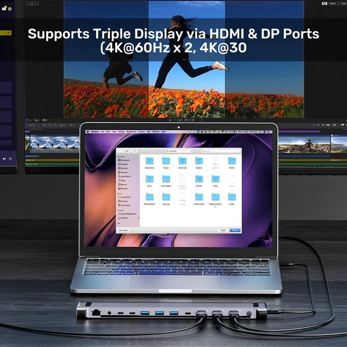 Unitek USB-C Hub Docking Station & 2-Port KVM 10Gbps Triple Display D1106A