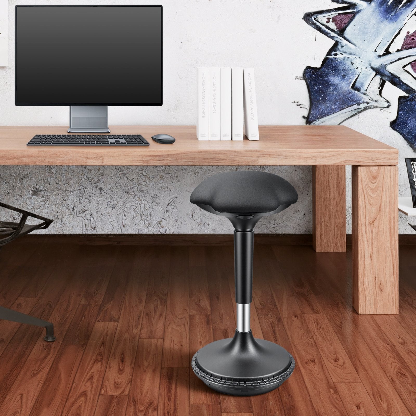 Lumivida Office Stool Ergonomic with Height Adjustale Fabric Upholstered Seat CH04-1