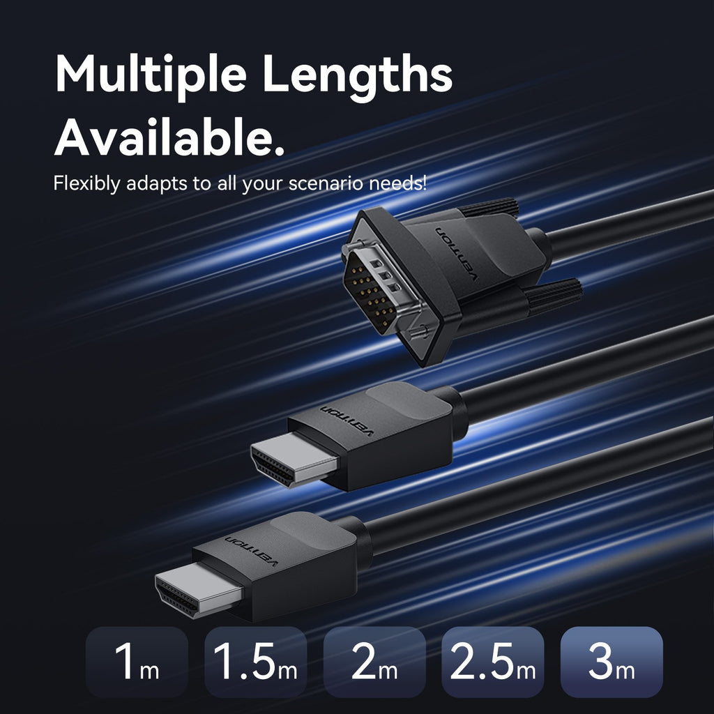 Vention HDMI-A Male to VGA Male Cable 3.0m Black ABMBI