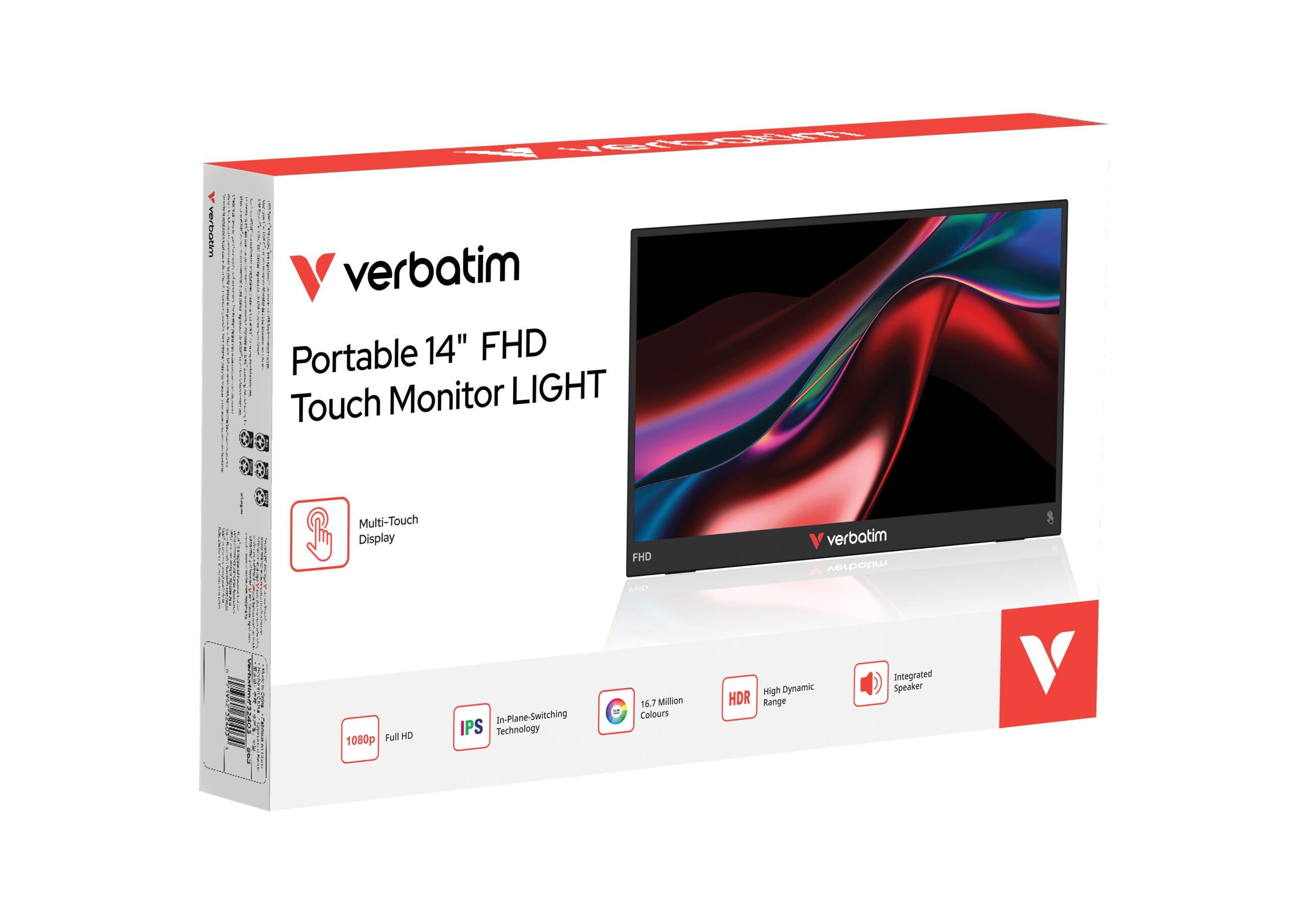 Verbatim Monitor Portable Touch 14″ Full-HD USB-C LIGHT Series