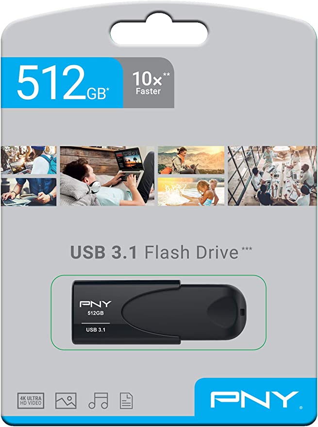 PNY Attache 4 USB 3.1 Stick 512GB Black