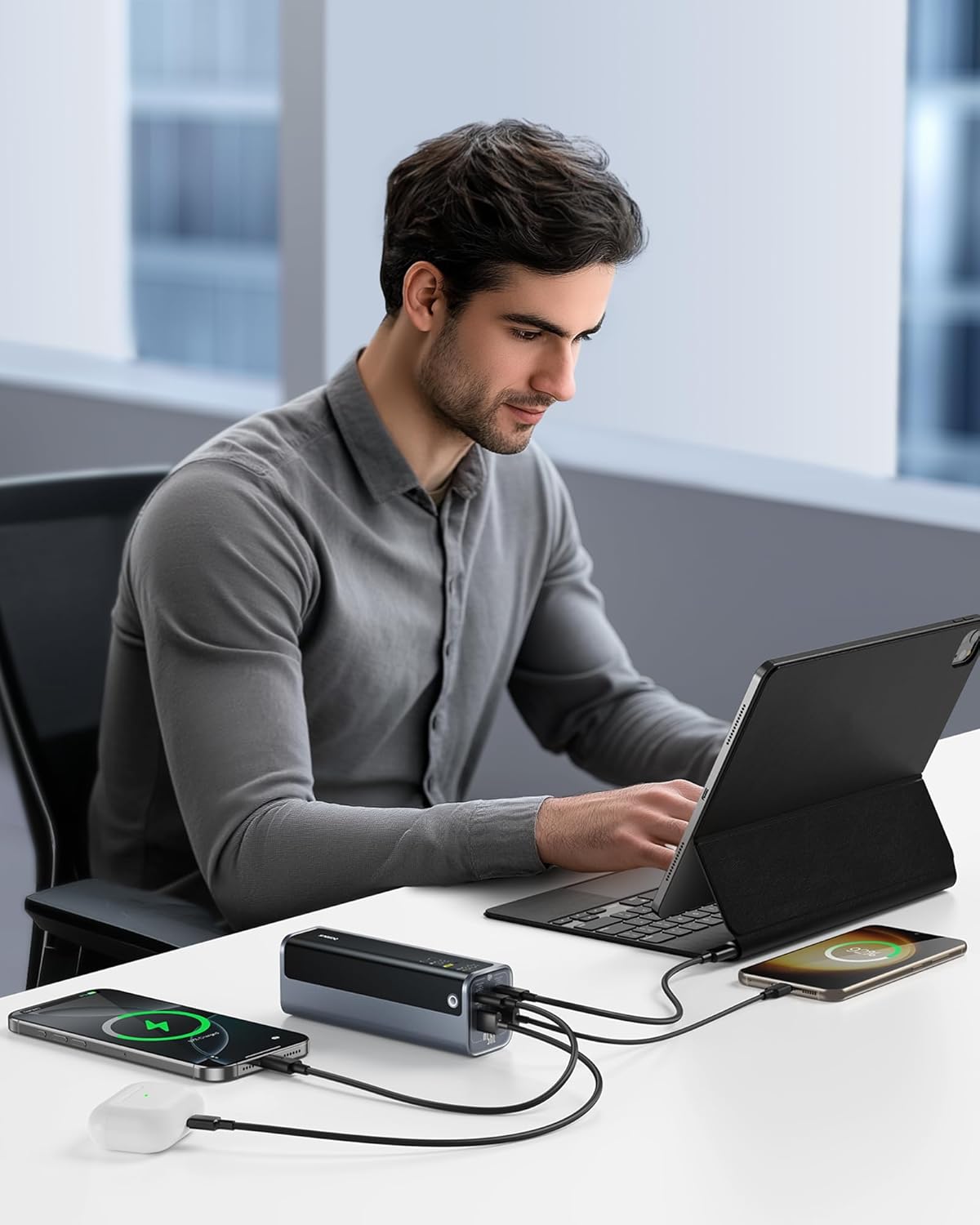 Baseus Powerbank 145W 20800mAh + Display EnerGeek GP12