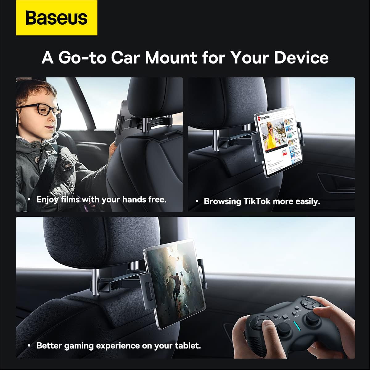 Baseus Car Holder Backseat Car Mount for Tablet JOYRIDE PRO