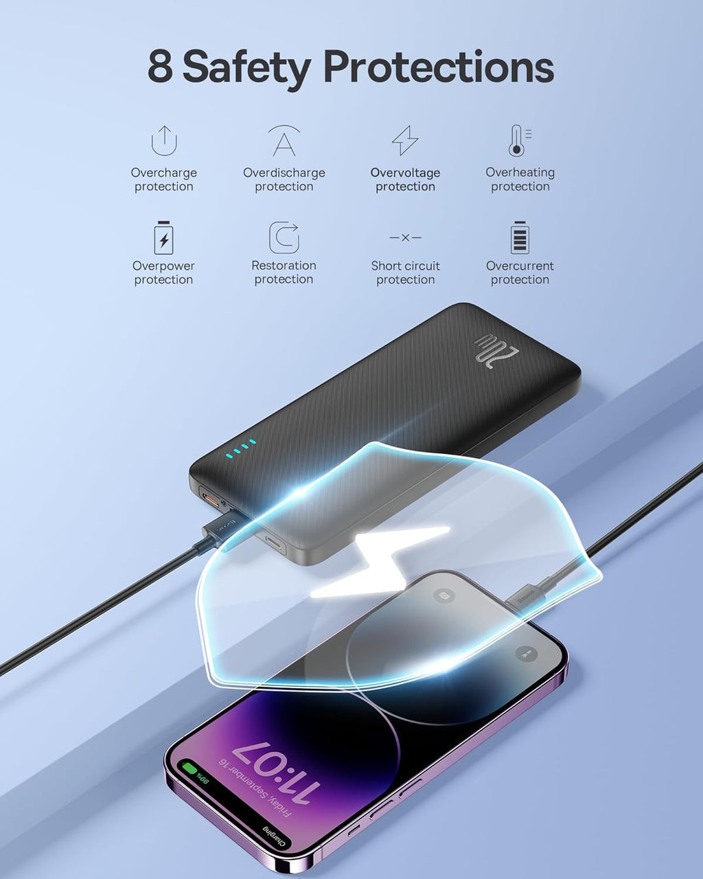Baseus Powerbank 20W 20000mAh Airpow Black