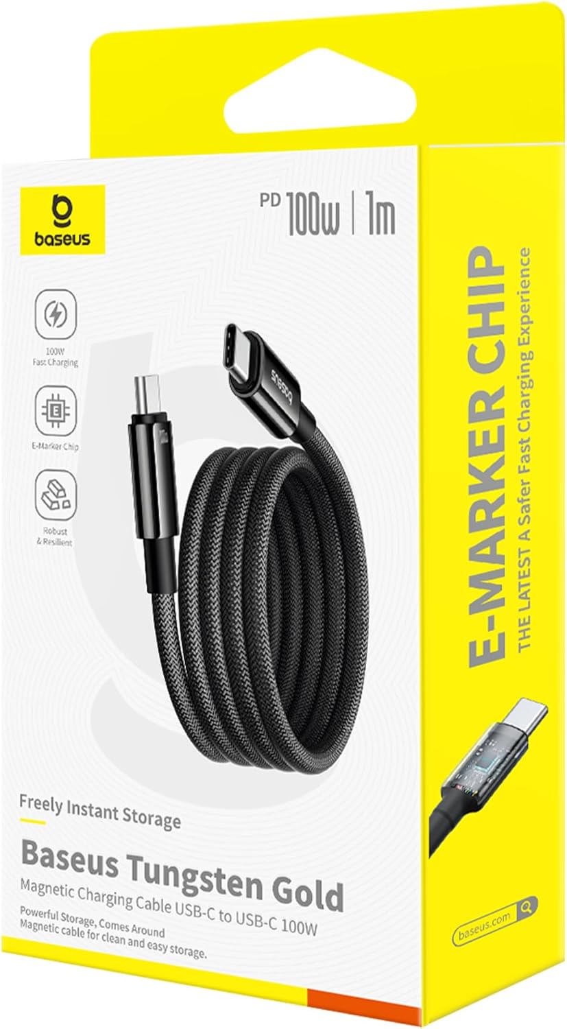Baseus Cable USB-C to USB-C Tungsten Gold Magnetic Charging Cable 1.0m