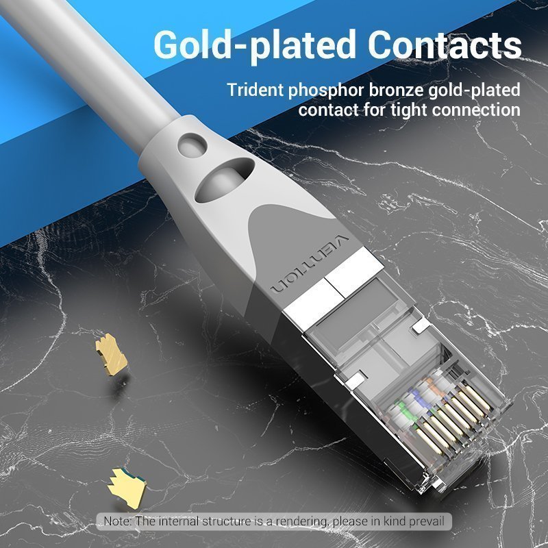 Vention NETWORK Cable CAT6A SFTP 0.5m Grey IBHHD
