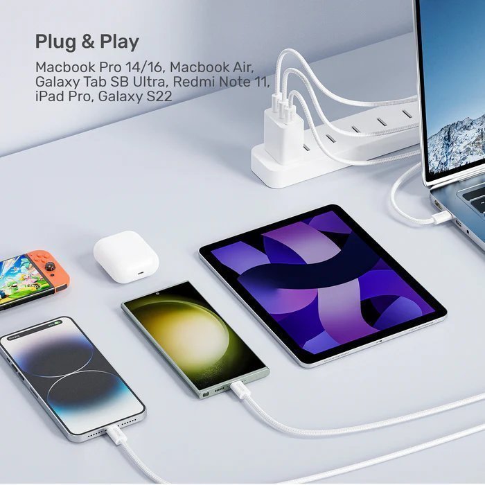 Unitek MC USB-C Cable 100W Magnetic 1.0m White C1414AWH-1M
