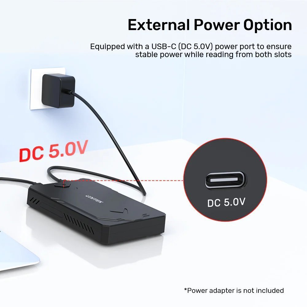 Unitek USB-C M.2 NVMe & 2.5” SATA 10Gbps Dual Enclosure S1229C