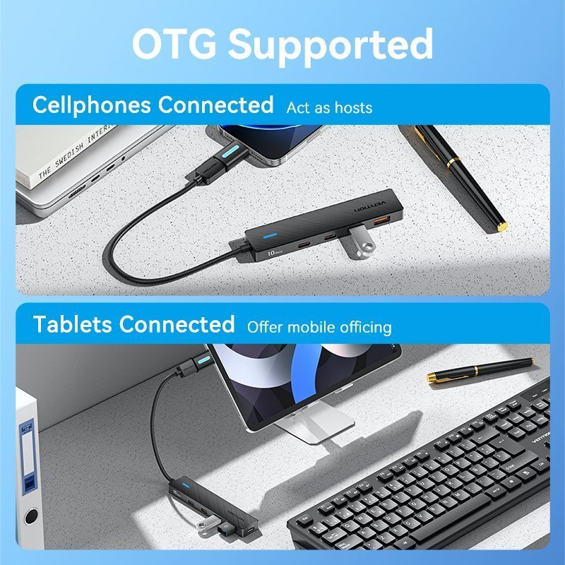 Vention IT HUB USB-A 2xA 2xC 3.2 Gen2 + USBC Power Port CHSBB