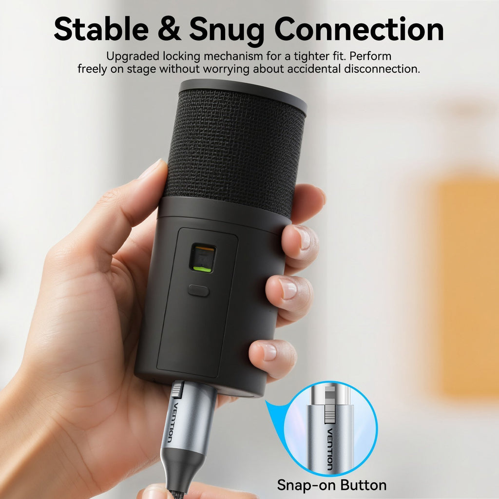 Vention AUDIO 6.3mm to XLR M-F Cable Braided-Metal 1.0m BKGHF