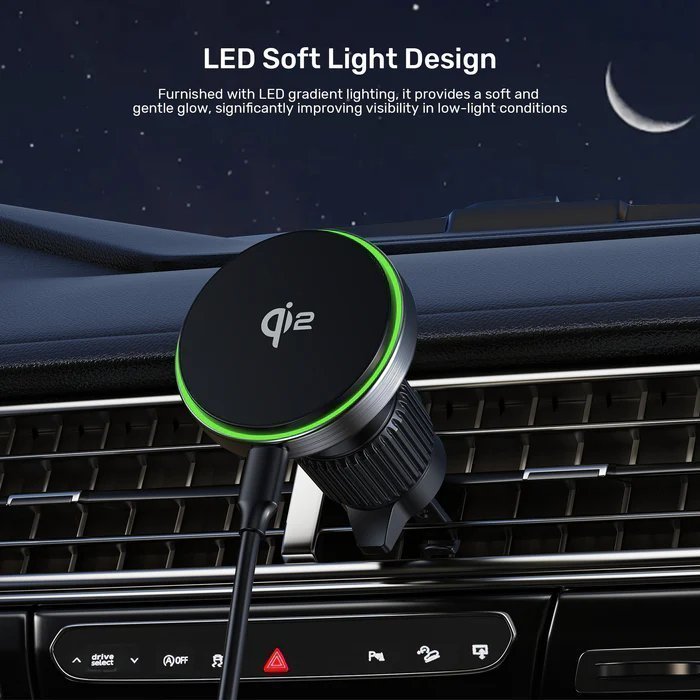 Unitek Charge Car Wireless Qi2 Magnetic 15W & AirVent Mount P1404A