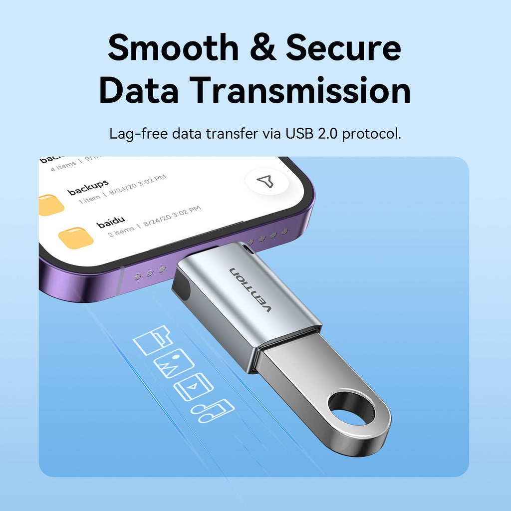 Vention Adaptor USB-A Female to Lightning Male OTG CUCH0