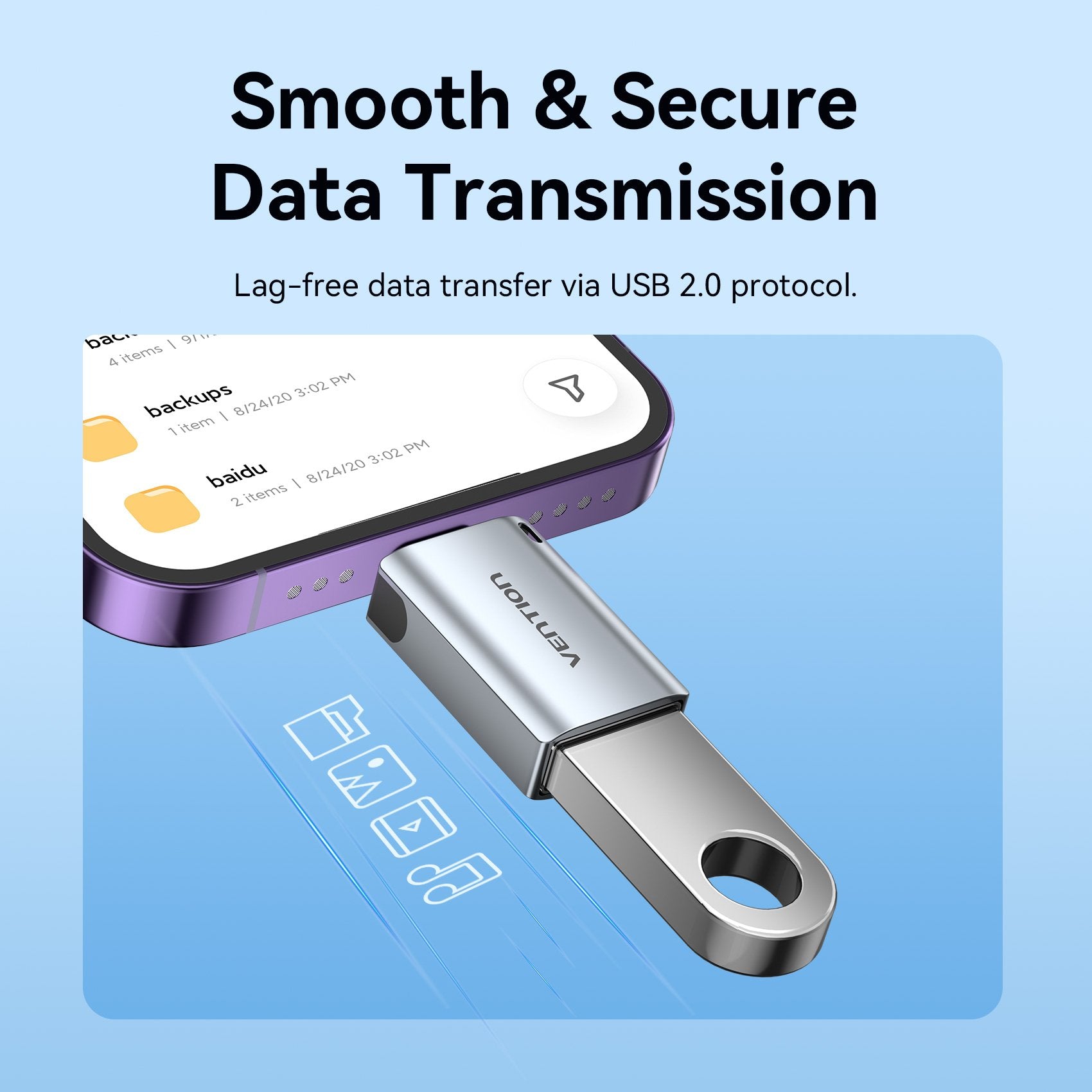 Vention Adaptor USB-A Female to Lightning Male OTG CUCH0