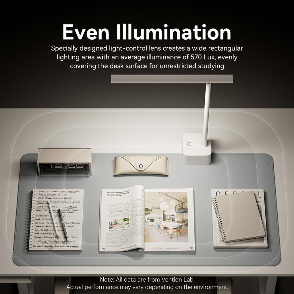 Vention USB Rechargeable Aluminium Foldable Desk Lamp White PDBW0