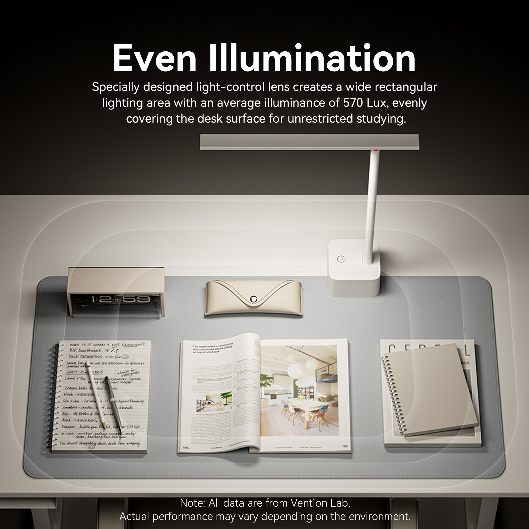 Vention USB Rechargeable Aluminium Foldable Desk Lamp White PDBW0