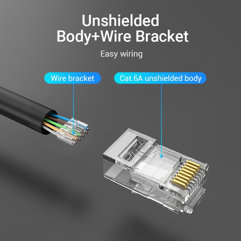 Vention NETWORK Connectors CAT6A UTP Modular Plug IDGR0-10 (10 Pack)