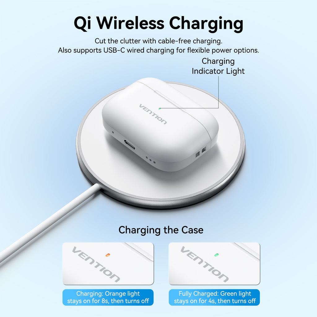 Vention Earphones BT TWS InEar ANC +Wireless Charging ECHO LITE E11 Pro White NBVW0-Pro