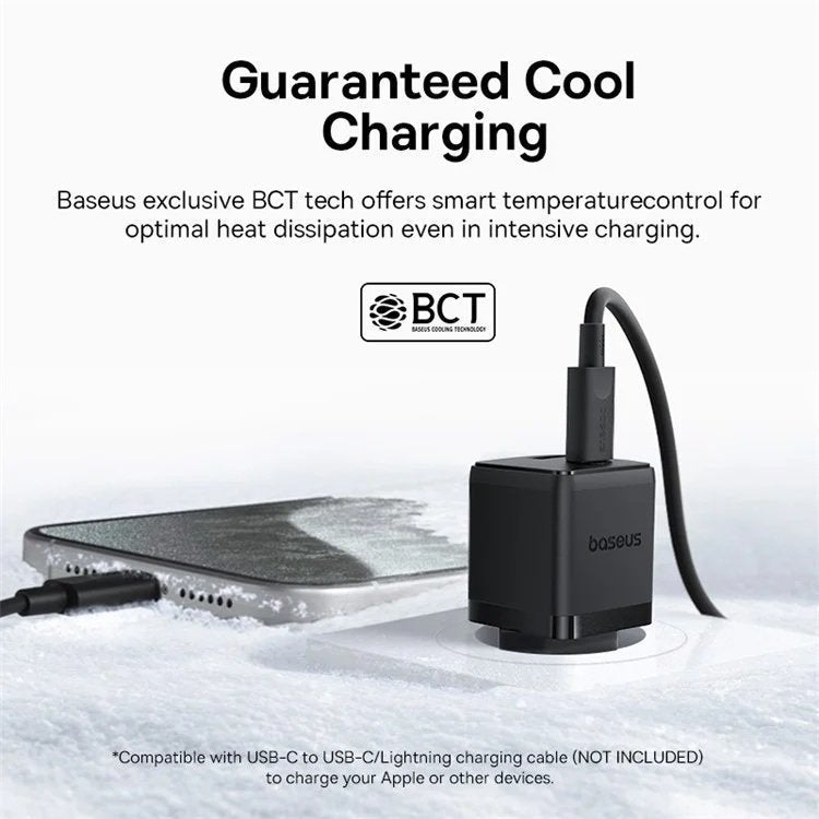 Baseus Charger Wall 20W USB-C/USB-A PALM Series EU Black