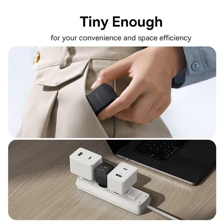 Baseus Charger Wall 20W USB-C/USB-A PALM Series EU Black