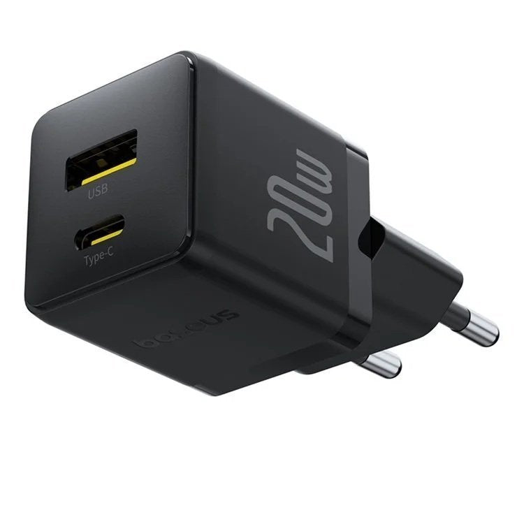Baseus Charger Wall 20W USB-C/USB-A PALM Series EU Black