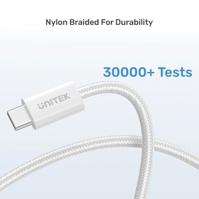 Unitek MC USB-C Cable 100W Magnetic 1.0m White C1414AWH-1M