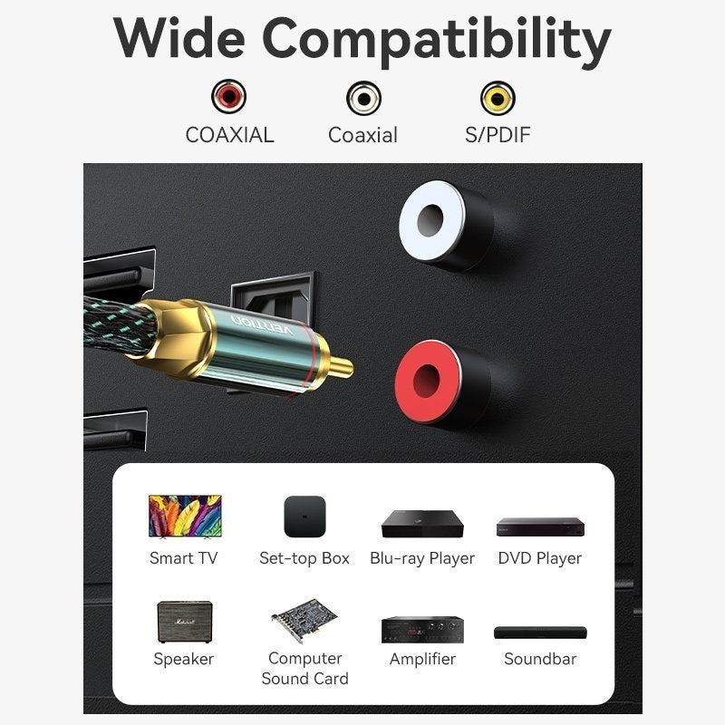 Vention AUDIO Digital Coaxial RCA Cable 2.0m BCTGH