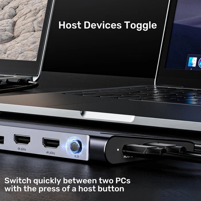 Unitek USB-C Hub Docking Station & 2-Port KVM 10Gbps Triple Display D1106A